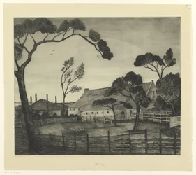 Hollandsk landskab med gård og eng Paysage Hollandais (original titel)
