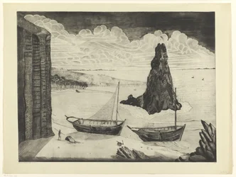 To fortøjede skibe på en strand - Le Rocher
