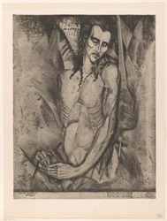 Nøgen mand med lukkede øjne Le Martyr (original titel)