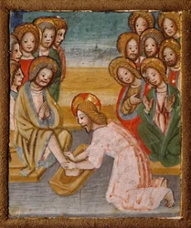 Fodvask, detaljer fra Stories of Christ, bærbart alter af anonym langobardisk maler