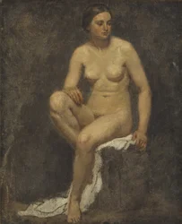 Kvindelig nøgen i studiet til Thomas Couture