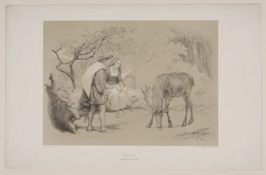 Korset, pag. 299, illustration til Christian Winthers "Hjortens Flugt"