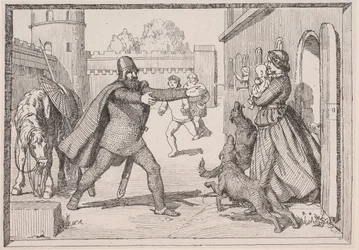 Illustration til Adam Oehlenschlägers digt „De to kirketårne“