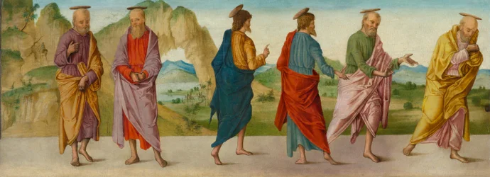 The Miracle of the Catafalque (panel A), ca. 1500-1506 (tempera på panel)