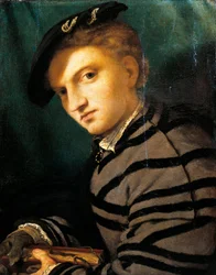 Portræt af ung mand af Lorenzo Lotto (1480 ca. 1556), olie på panel, ca. 1526