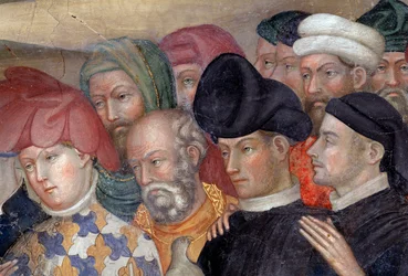Sankt Johannes Døberen døber Jesus, detaljer (Fresco