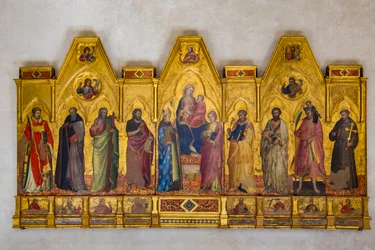 Madonna med barn på tronen (tempera på træ)
