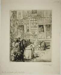 En gade i det jødiske kvarter i Amsterdam