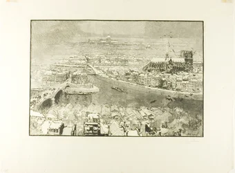 Paris under sne, set fra tårnet i Saint-Gervais