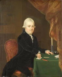 Jan Bernd Bicker (1746-1812). Portræt af en ukendt mand.[1] Alternativ titel eller alternative titler: Jan Bernd Bicker (1746-1812).[3] Portræt af Jan Bernd Bicker (1746-1812), købmand og bankier i Amsterdam, i 1796 præsident for Nationalforsamlingen