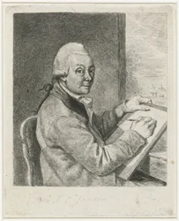 Portræt af kunstneren Johannes Janson, tegning