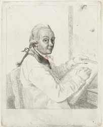 Portræt af kunstneren Johannes Janson, tegning
