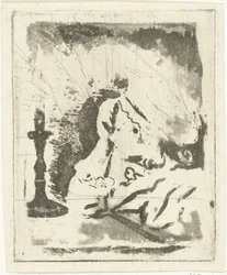 Studiebord med lysekrone