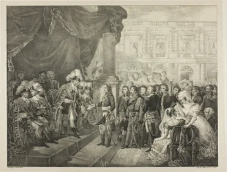 Modtagelse af Vejviseren, tavle 29 fra Napoleons politiske og militære liv