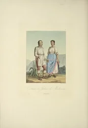 Kostumer af mechoakanske indianere, illustration fra 
