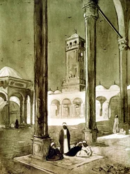Indgang til Muhammad Ali-moskeen, Kairo, Egypten, 1928