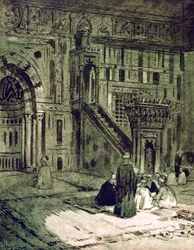 I Sultan Hassans moske, Kairo, Egypten, 1928
