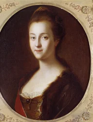 Portræt af Katarina 2. (1729-1796), kejserinde af Rusland, 18. århundrede, Sankt Petersborg, Peterhof-paladset