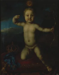 Portræt af Tsarevich Peter Petrovich af Rusland 1715-1719 som Amor