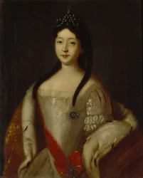 Portræt af tsarevna Anna Petrovna af Rusland 1708-1728, datter af kejser Peter 1. af Rusland, 1725