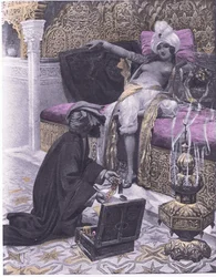 Datter af kongen af Tunis, illustration fra Decameron af Boccaccio udgivet af Navarre Society 1930