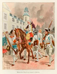 bombede Louis (1862 - 1927); General Louis Joseph (Louis-Joseph) af Montcalm (1712-1759) såret blev returneret til Quebec efter slaget ved Abrahams sletter den 13. september