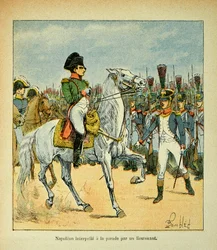 Illustration af Bombled Louis (1862-1927) fra bogen "The Memorial of Saint Helene" af Grev Emmanuel de Las Cases (1766-1842): Napoleon kalder en parade af en løjtnant, Privat Samling