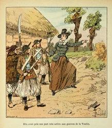 Illustration af Bombled Louis (1862-1927) fra bogen "The Memorial of Saint Helene" af grev Emmanuel de Las Cases (1766-1842): War of Vendee, privat samling