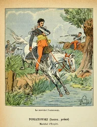 Illustration af den bombede Louis (1862-1927) fra bogen "The Memorial of Saint Helene" af grev Emmanuel de Las Cases (1766-1842): Portræt af marechal Jozef Antoni Poniatowski (1763-1813), privat samling