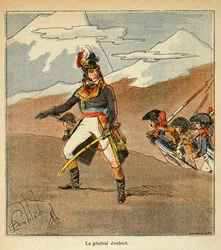 Illustration af den bombede Louis (1862-1927) fra bogen "The Memorial of Saint Helene" af grev Emmanuel de Las Cases (1766-1842): Portræt af general Joubert (1769 - 1799), privat samling