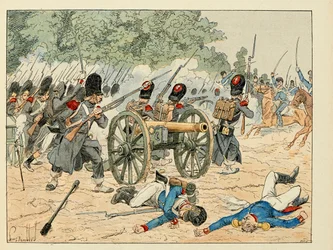 Illustration taget fra bogen "The Heros of the Siecle", anekdotiske reciter af Dick de Lonlay og illustreret af Louis Bombled (1862-1927)