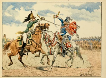 Illustration hentet fra bogen "The Heros of the Siecle"", anekdotiske oplæsninger af Dick de Lonlay og illustreret af Louis Bombled (1862-1927)
