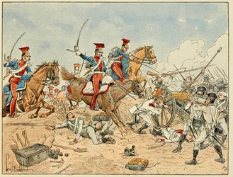 Illustration taget fra bogen "The Heros of the Siecle", anekdotiske oplæsninger af Dick de Lonlay og illustreret af Louis Bombled (1862-1927)
