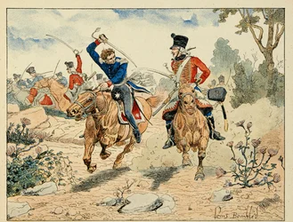 Illustration taget fra bogen "The Heros of the Siecle"", anekdotiske reciter af Dick de Lonlay og illustreret af Louis Bombled (1862-1927)
