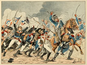 Illustration hentet fra bogen "The Heros of the Siecle"", anekdotiske oplæsninger af Dick de Lonlay og illustreret af Louis Bombled (1862-1927)