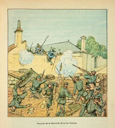 The Army of the Loire af Eugene Sergent, kendt som Grenest, illustreret af Louis Bombled (1862-1927) (fransk-tyske krig; kampagne 1870 -1871): Slaget ved Chateaudun i oktober