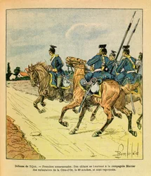 The Eastern Armee of Eugene Sergeant, dit Grenest, illustreret af Louis Bombled (1862-1927) (fransk-tyske krig; kampagne 1870 -1871): Forsvar af Dijon den 29. oktober
