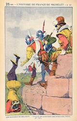 Protestanters grusomhed under Baron des Adrets i det 16. århundrede, fra en illustreret udgave af 