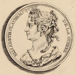 Portræt af komponisten Elisabeth Claude Jacquet de La Guerre 1665-1729.