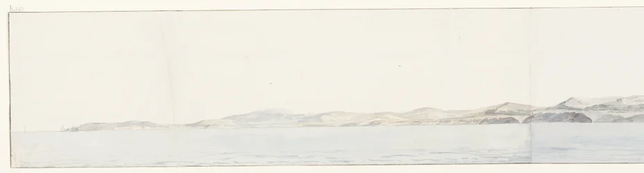 Panorama sætter Agrigento i de kust Fjernsyn over byen Girgenti og kysten (titel på objektet) Rejser i Italien, Sicilien og Malta - 1778 (serietitel)