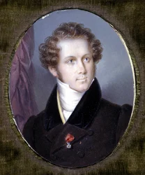 Portræt af Vincenzo Bellini (1801 - 1835) Miniature af Dupré. Scala Museum. Milano.