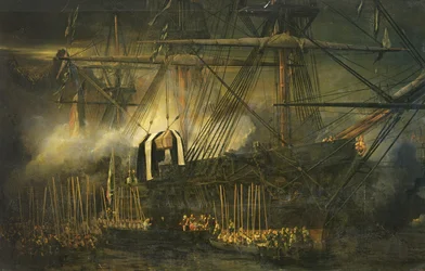 Transporten af Napoleons aske om bord på «Belle-Poule» på Sankt Helena, 15. oktober 1840, 1842