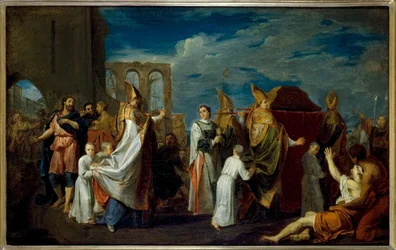La translation des reliques de Saint Augustin, skitse til maleriet i refektoriet i Petits-Pères-klosteret (Notre-Dame-des-Victoires-kirken), det nuværende 2. arrondissement, ca. 1698-1708 (olie)