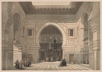 Egypten og Nubien: Bind III - nr. 36, Interiør af Sultan El Ghorees moske, 1838.