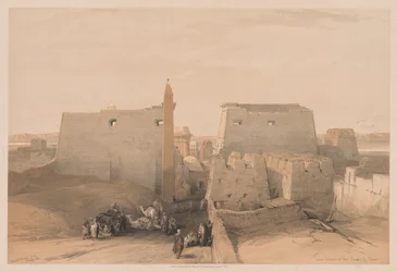 Egypten og Nubien: bind II - nr. 38, Store indgange til Luxor-templet, 1838.