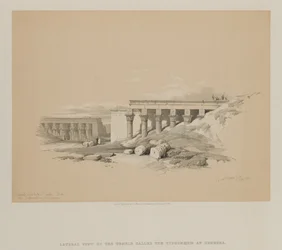 Egypten og Nubien, bind II: Sidebillede af templet kaldet Typhonoeum ved Dendera, 1848.