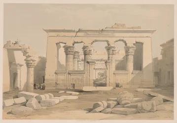 Egypten og Nubien: Bind I - nr. 28, Portico of the Temple of Kalabshi, 1838.