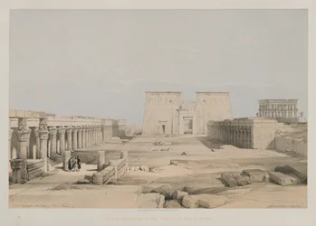 Egypten og Nubien, bind I: Grand Approach to the Temple of Philae, Nubia, 1847.