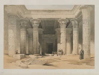 Egypten og Nubien, bind I: Grand Portico of the Temple of Philae, Nubia, 1847.