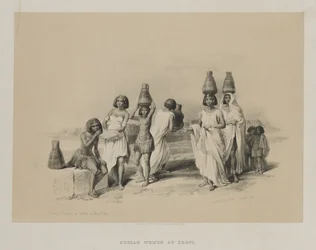 Egypten og Nubien, bind I: Nubian Women at Kortie, on the Nile